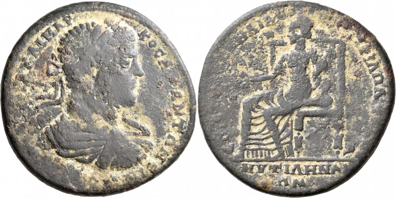 LESBOS. Mytilene. Caracalla, 198-217. Medallion (Bronze, 45 mm, 53.38 g, 7 h), K...