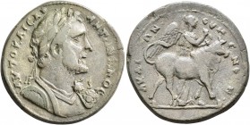 PHRYGIA. Eumeneia. Antoninus Pius, 138-161. Triassarion (Bronze, 27 mm, 9.89 g, 6 h). AYTO KAIC ANTΩNЄINOC Laureate and cuirassed bust of Antoninus Pi...