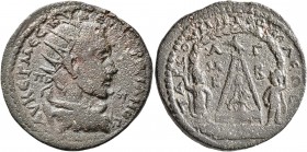 CILICIA. Tarsus. Trajan Decius, 249-251. Diassarion (Bronze, 26 mm, 11.59 g, 12 h). ΑΥ ΚƐ Γ ΜЄϹ ΚΥ ΔЄΚΙ ΤΡΑΙΑΝΟϹ / Π - Π Radiate, draped and cuirassed...