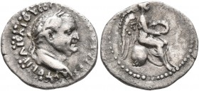 CAPPADOCIA. Caesaraea-Eusebia. Vespasian, 69-79. Hemidrachm (Silver, 15 mm, 1.54 g, 12 h). ΑΥΤΟΚΡ ΚΑΙϹΑΡ ΟΥЄϹΠΑϹΙΑΝΟϹ ϹЄΒΑ Laureate head of Vespasian ...