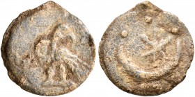 ASIA MINOR. Uncertain. Tessera (Lead, 15 mm, 1.73 g, 12 h), circa 1st-3rd centuries. Eagle standing left, head to right and holding wreath in beak. Re...