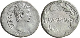 SYRIA, Seleucis and Pieria. Antioch. Augustus, 27 BC-AD 14. 'As' (Bronze, 26 mm, 10.88 g, 1 h). CAESAR Bare head of Augustus to right. Rev. AVGVSTVS w...