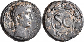 SYRIA, Seleucis and Pieria. Antioch. Augustus, 27 BC-AD 14. 'Dupondius' (Bronze, 26 mm, 17.71 g, 12 h), circa 5-12. IMP AVGVST TR POT• Laureate head o...