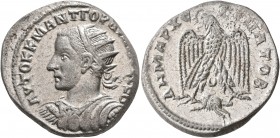 SYRIA, Seleucis and Pieria. Antioch. Gordian III, 238-244. Tetradrachm (Billon, 26 mm, 12.79 g, 6 h), 241-244. ΑΥΤΟΚ Κ Μ ΑΝΤ ΓΟΡΔ[ΙΑΝΟ]C CЄΒ Radiate, ...