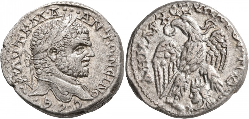 SYRIA, Seleucis and Pieria. Emesa. Caracalla, 198-217. Tetradrachm (Billon, 27 m...