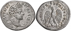 SYRIA, Seleucis and Pieria. Laodicea ad Mare. Caracalla, 198-217. Tetradrachm (Silver, 29 mm, 14.00 g, 12 h), 209-211. ΑΥΤ•ΚΑΙ••ΑΝΤΩΝЄΙΝΟC•CЄ• Laureat...