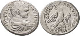 SYRIA, Decapolis. Gadara. Caracalla, 198-217. Tetradrachm (Billon, 26 mm, 12.84 g, 12 h), 215-217. AYT KAI ANTωNINOC CЄ Laureate and draped bust of Ca...