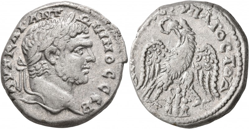PHOENICIA. Ace-Ptolemais. Caracalla, 198-217. Tetradrachm (Billon, 25 mm, 13.00 ...
