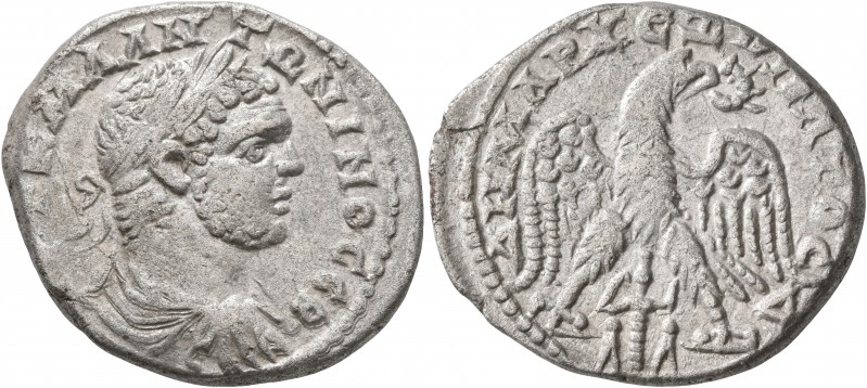 PHOENICIA. Ace-Ptolemais. Caracalla, 198-217. Tetradrachm (Billon, 27 mm, 11.09 ...