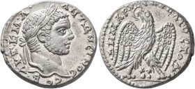 PHOENICIA. Ace-Ptolemais. Caracalla, 198-217. Tetradrachm (Billon, 26 mm, 11.56 g, 12 h), 215-217. ΑΥΤ•Κ•Μ•Α•ΑΝΤΩΝЄΙΝΟC CЄΒ• Laureate head of Caracall...