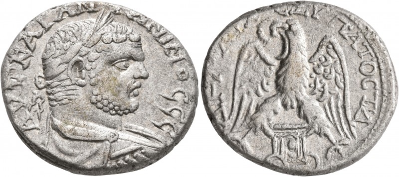 PHOENICIA. Sidon. Caracalla, 198-217. Tetradrachm (Billon, 27 mm, 12.74 g, 11 h)...