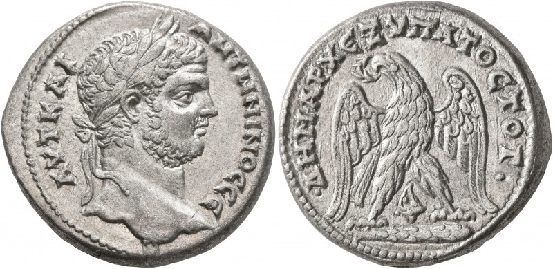 PHOENICIA. Tyre. Caracalla, 198-217. Tetradrachm (Silver, 27 mm, 14.91 g, 12 h),...