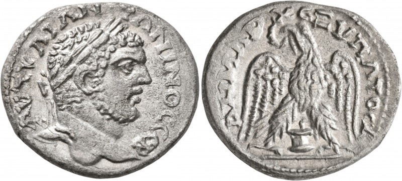 JUDAEA. Neapolis. Caracalla, 198-217. Tetradrachm (Billon, 27 mm, 11.95 g, 12 h)...