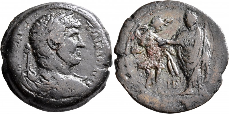 EGYPT. Alexandria. Hadrian, 117-138. Drachm (Bronze, 35 mm, 23.64 g, 12 h), RY 1...