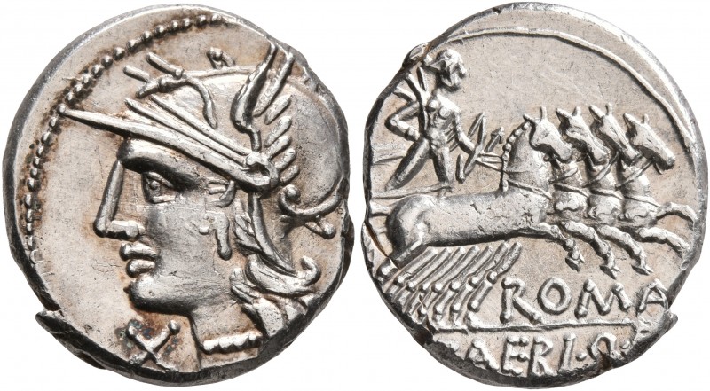 M. Baebius Q.f. Tampilus, 137 BC. Denarius (Silver, 19 mm, 3.95 g, 12 h), Rome. ...