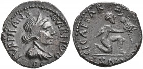 Augustus, 27 BC-AD 14. Denarius (Silver, 20 mm, 3.70 g, 2 h), Rome. P. Petronius Turpilianus, moneyer, 19 BC. TVRPILIANVS III•VIR / FE-RON Diademed an...