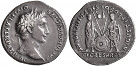 Augustus, 27 BC-AD 14. Denarius (Silver, 20 mm, 3.48 g, 1 h), restitution issue, struck under Trajan or Hadrian. Rome, 98-138. CAESAR AVGVSTVS DIVI F ...