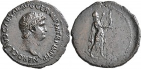 Nero, AD 54-68. As (Copper, 30 mm, 10.10 g, 7 h), Rome, circa 62-68. NERO CLAVD CAESAR AVG GERM P M TR P IMP P P Laureate head of Nero to right. Rev. ...