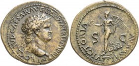 Nero, 54-68. Dupondius (Orichalcum, 31 mm, 13.94 g, 7 h), Lugdunum, 65. NERO CLAVDIVS CAESAR•AVG GER•P M TR P IMP P P Radiate head of Nero to right, s...