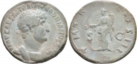 Hadrian, 117-138. As (Bronze, 27 mm, 6.38 g, 6 h), a contemporary cast imitation, Rome, 119-124. IMP CAESAR TRAIAN HADRIANVS AVG Laureate and cuirasse...