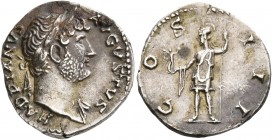 Hadrian, 117-138. Denarius (Silver, 18 mm, 3.50 g, 6 h), Rome, circa 124-125. HADRIANVS AVGVSTVS Laureate head of Hadrian to right, with slight draper...