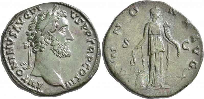 Antoninus Pius, 138-161. Sestertius (Orichalcum, 32 mm, 26.56 g, 11 h), Rome, 14...