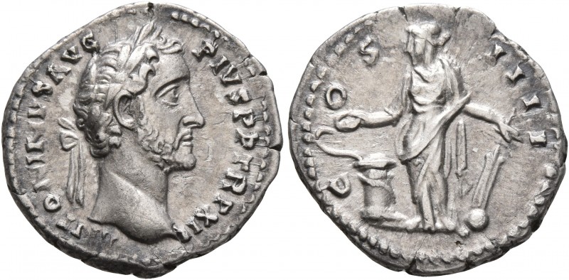 Antoninus Pius, 138-161. Denarius (Silver, 18 mm, 2.70 g, 6 h), Rome, 148-149. A...