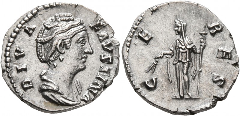 Diva Faustina Senior, died 140/1. Denarius (Silver, 17 mm, 3.28 g, 5 h), Rome. D...