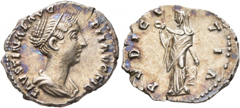 Faustina Junior, Augusta, 147-175. Denarius (Silver, 18 mm, 3.31 g, 7 h), Rome, ...