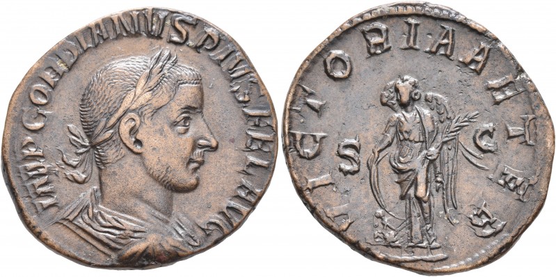 Gordian III, 238-244. Sestertius (Orichalcum, 30 mm, 18.77 g, 11 h), Rome, 244. ...