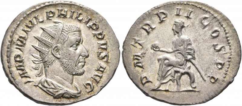 Philip I, 244-249. Antoninianus (Silver, 24 mm, 3.47 g, 12 h), Rome, 245. IMP M ...