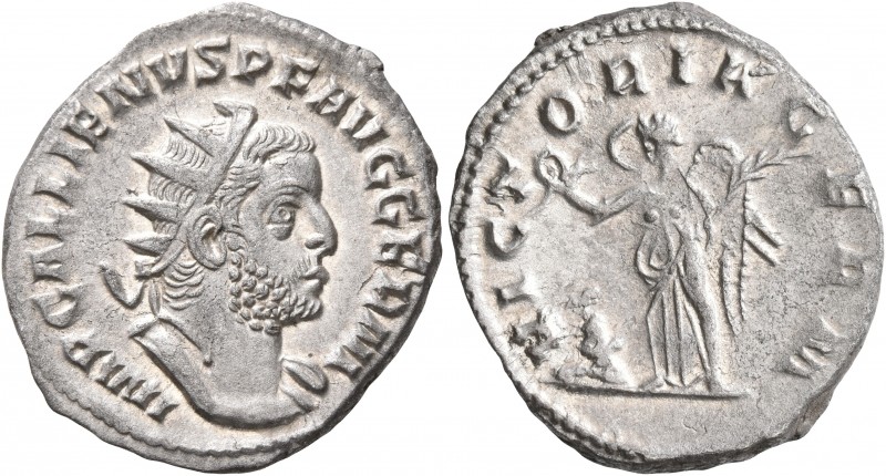 Gallienus, 253-268. Antoninianus (Silver, 21 mm, 3.57 g, 12 h), Rome, 256-257. I...