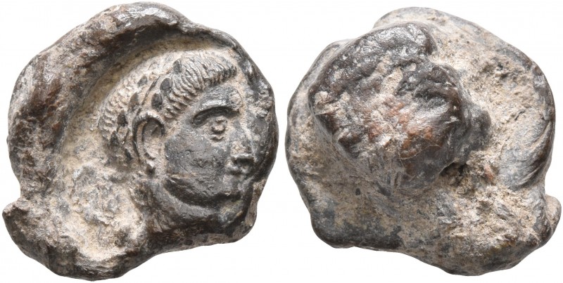 Constantine I, 307/310-337. Seal (Lead, 15 mm, 4.87 g). Laureate head of Constan...