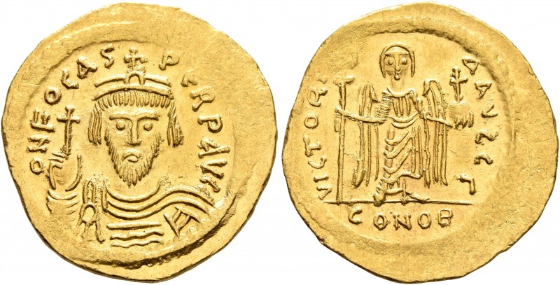 Phocas, 602-610. Solidus (Gold, 22 mm, 4.46 g, 6 h), Constantinopolis, 603-607. ...