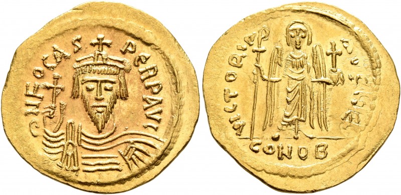 Phocas, 602-610. Solidus (Gold, 23 mm, 4.51 g, 6 h), Constantinopolis, 607-610. ...