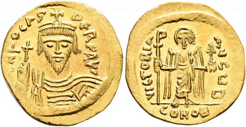 Phocas, 602-610. Solidus (Gold, 21 mm, 4.40 g, 7 h), Constantinopolis, 607-610. ...