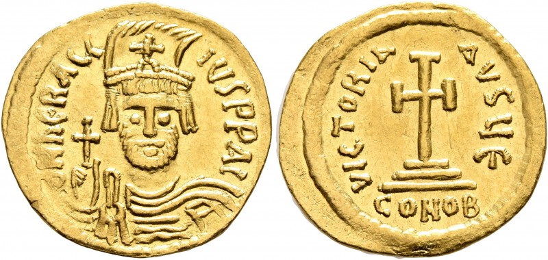 Heraclius, 610-641. Solidus (Gold, 20 mm, 4.43 g, 7 h), Constantinopolis, 610-61...