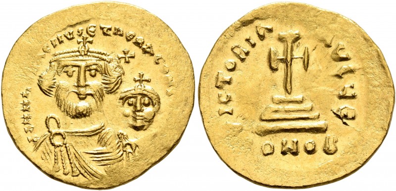Heraclius, with Heraclius Constantine, 610-641. Solidus (Gold, 21 mm, 4.46 g, 7 ...