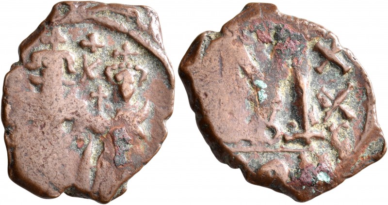 Heraclius, with Heraclius Constantine, 610-641. Follis (Bronze, 24 mm, 4.38 g, 7...