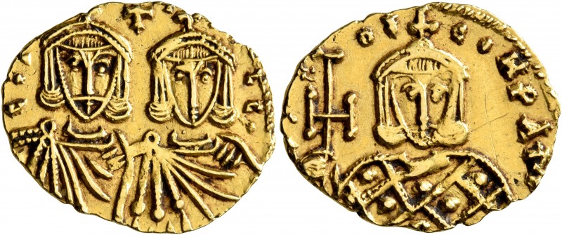 Constantine V Copronymus, with Leo IV, 741-775. Solidus (Gold, 22 mm, 3.86 g, 6 ...