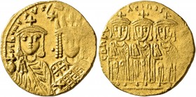 Constantine VI & Irene, 780-797. Solidus (Gold, 20 mm, 4.49 g, 7 h), Constantinopolis, 780-790. S IRIҺI AVΓ [mITRI AV] Crowned busts of Constantine VI...