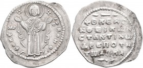 Constantine X Ducas, 1059-1067. 2/3 Miliaresion (Silver, 24 mm, 1.67 g, 7 h), Constantinopolis. +ΘKЄ ROHΘ Virgin Mary orans, standing facing on footst...