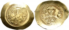 Michael VII Ducas, 1071-1078. Histamenon (Electrum, 30 mm, 4.45 g, 7 h), Constantinopolis. Bust of Christ Pantokrator facing, wearing tunic and palliu...