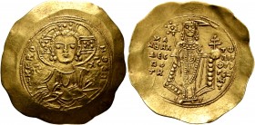 Manuel I Comnenus, 1143-1180. Hyperpyron (Gold, 33 mm, 4.46 g, 6 h), Constantinopolis, circa 1143-1152. +ΚЄ ROHΘЄI Nimbate bust of Christ facing, wear...