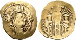 Andronicus II Palaeologus, with Michael IX, 1282-1328. Hyperpyron (Electrum, 27 mm, 4.13 g, 7 h), Constantinopolis, 1294-1320. Bust of Virgin Mary, or...