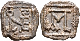Xenon of Apameia (?), 6th century. Tessera (Lead, 23 mm, 7.61 g, 12 h). Block monogram of ΞENⲰNOC within square frame. Rev. Block monogram containing ...