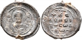 Johannes, mid 11th century. Seal (Lead, 26 mm, 12.80 g, 12 h). Θ / N/[I]-K/Ⲱ/Λ Nimbate facing bust of Saint Nicholas, raising his right hand in benedi...