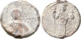 Nikephoros III Botaniates, 1078-1081. Seal (Lead, 30 mm, 19.80 g, 12 h). [IC] - X[C] Bust of Christ facing, raising his right hand in benediction and ...