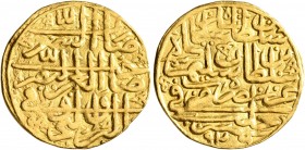 ISLAMIC, Ottoman Empire. Sulayman I Qanuni ('the Lawgiver'), AH 926-974 / AD 1520-1566. Sultani (Gold, 20 mm, 3.48 g, 6 h), Halab, AH 926 = AD 1520. P...