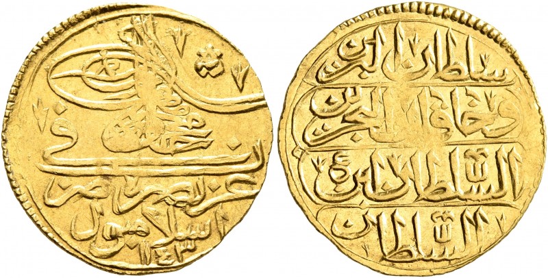 ISLAMIC, Ottoman Empire. Mahmud I, AH 1143-1168 / AD 1730-1754. Zeri Mahbub (Gol...